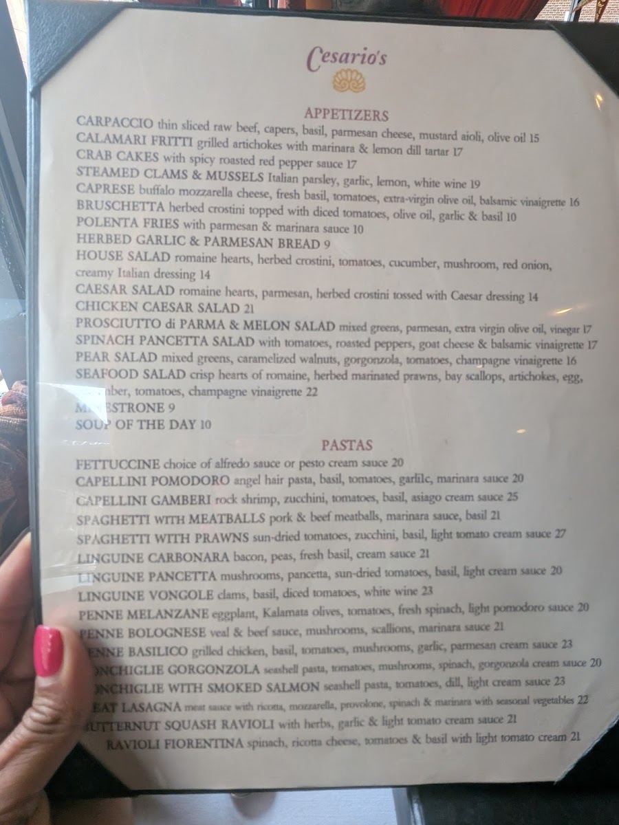 Cesario's Menu - Image 3